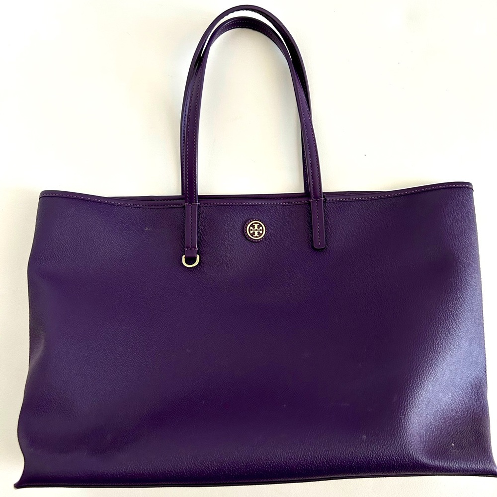 Tory Burch purple oversized purse tote bag